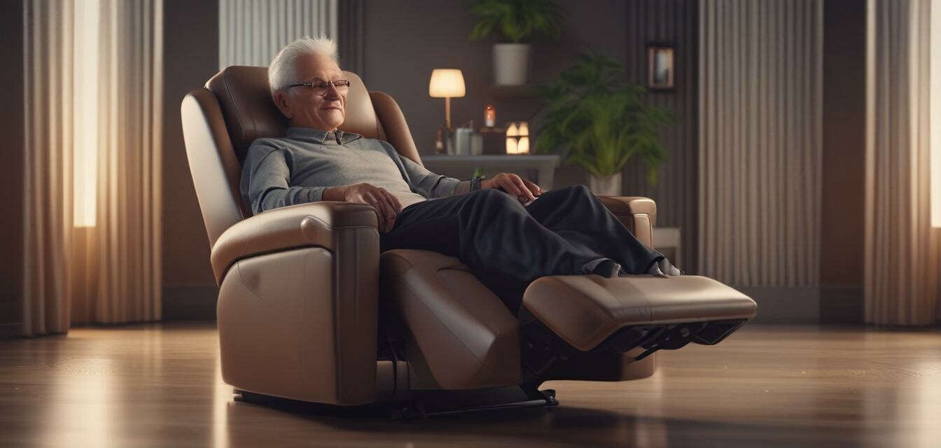 Senior Relaxing in Heated Massage Recliner