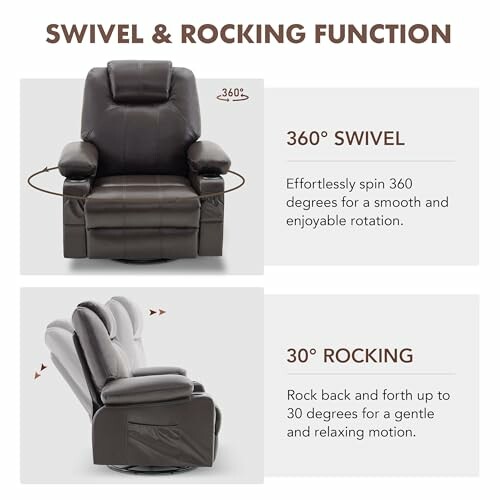 Chair with swivel and rocking functions explained